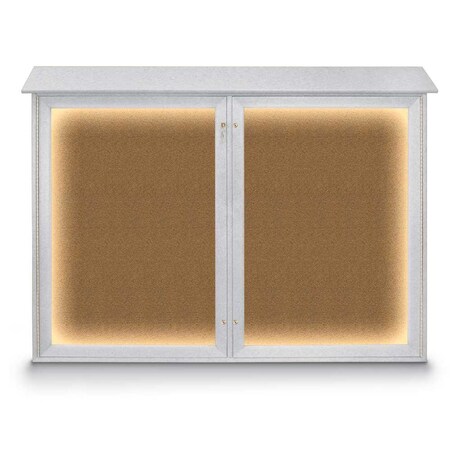 United Visual Products Open Faced Traditional Corkboard, 72x48" UV646A-SATIN-SURF